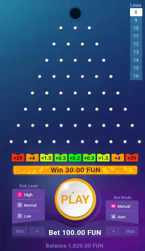 Status offizieller Plinko-Apps